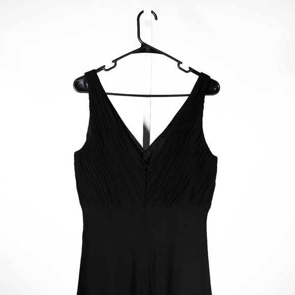 Chaps Ralph Lauren Women's Dress Black V-Neck Pleated Cocktail Party Wedding 12 - Picture 7 of 9
